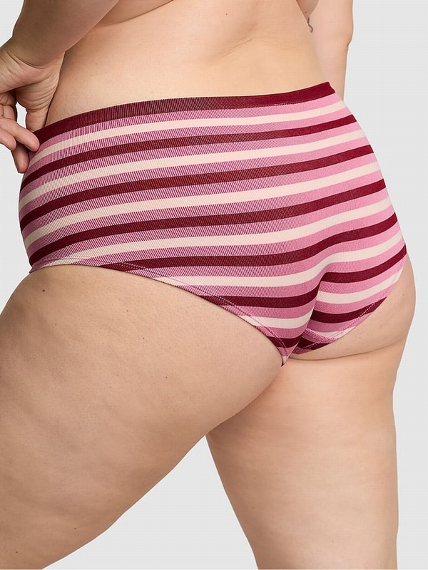 Pink / Stripes Victoria Secret Hipster Seamless Underwear | BQIHD3159