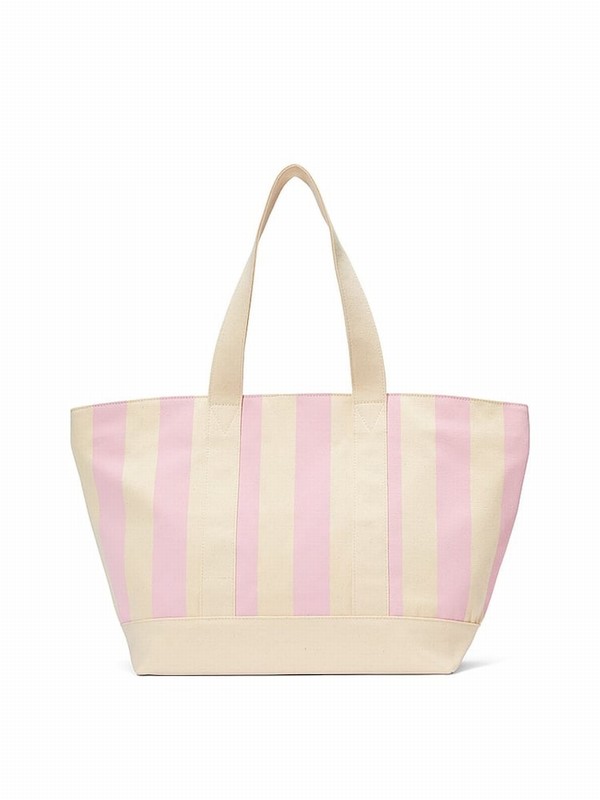 Pink / Stripes Victoria Secret Iconic London Shoulder Bags | HIYAX4159