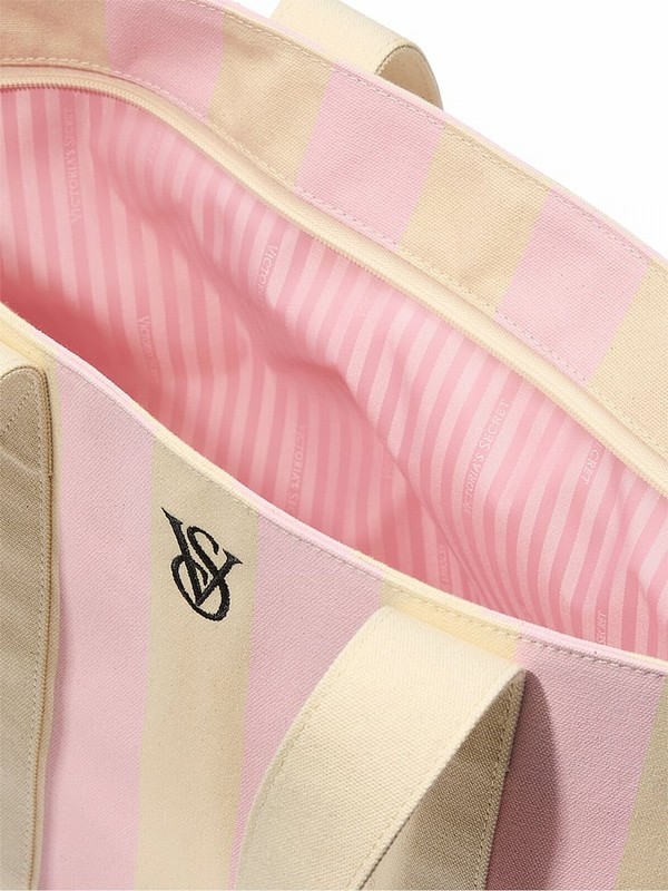 Pink / Stripes Victoria Secret Iconic London Shoulder Bags | HIYAX4159