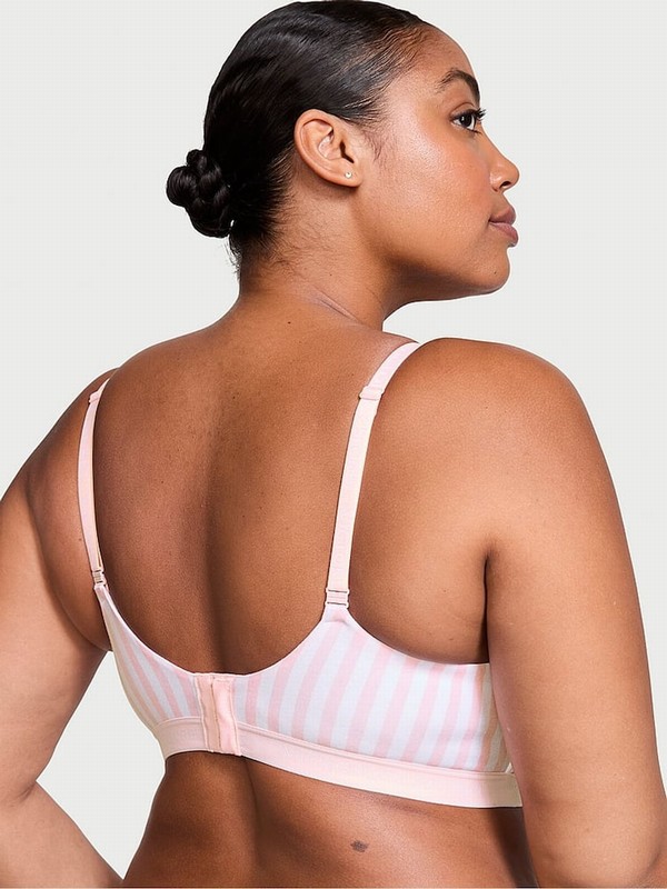 Pink / Stripes Victoria Secret Non WiLightly Lined Bras | POUHJ4298
