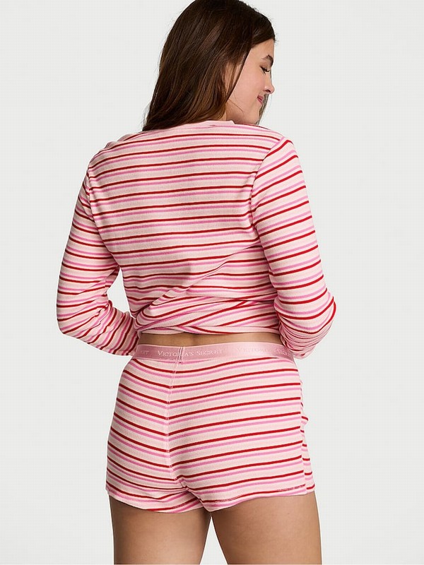 Pink / Stripes Victoria Secret Pretty Blossom Holiday Thermal Nightwear | TRPDV4096