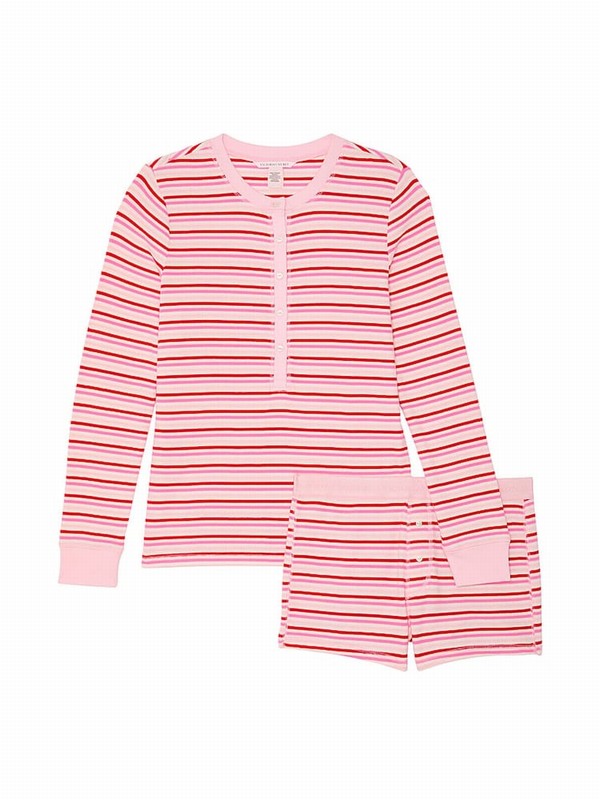 Pink / Stripes Victoria Secret Pretty Blossom Holiday Thermal Nightwear | TRPDV4096