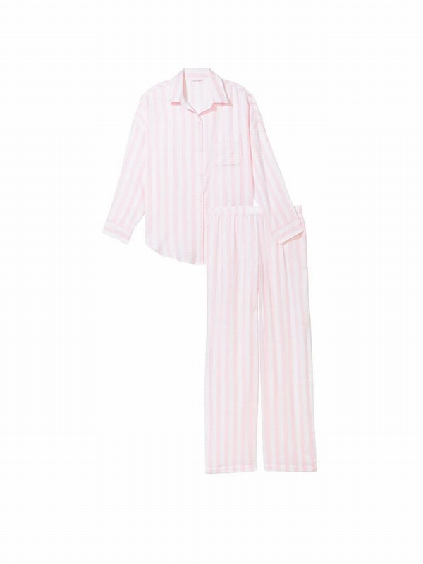 Pink / Stripes Victoria Secret Pretty Blossom Modal Long Nightwear | YEGZQ6401