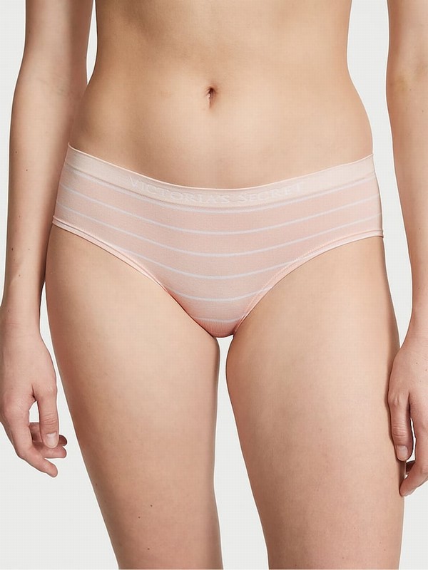 Pink / Stripes Victoria Secret Purest Hipster Underwear | BXUWP3165