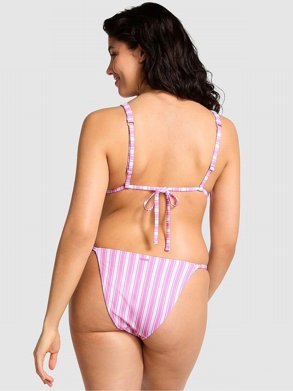 Pink / Stripes Victoria Secret Triangle Bikini Top | DLEAZ2163