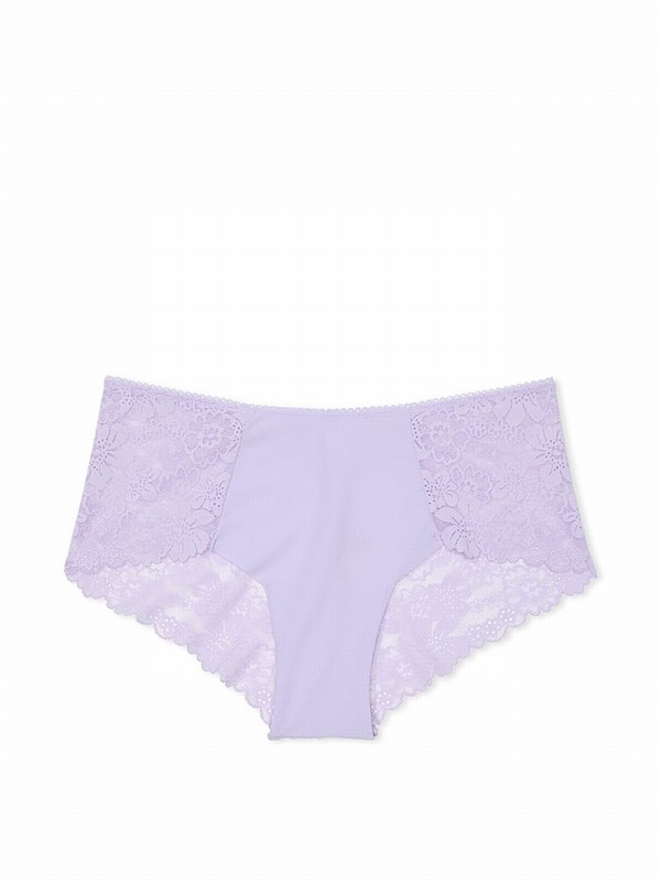 Purple Victoria Secret Cloud Lace Trim Cheeky No Show Underwear | FGJYQ3027