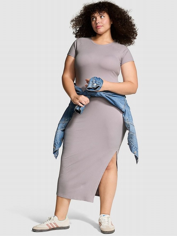 Purple Victoria Secret Dusty Sleeve Midi Dress | YGTSJ1467