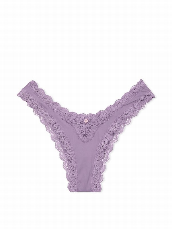 Purple Victoria Secret Frozen Plum Lace Trimzilian Underwear | HLIFN2473