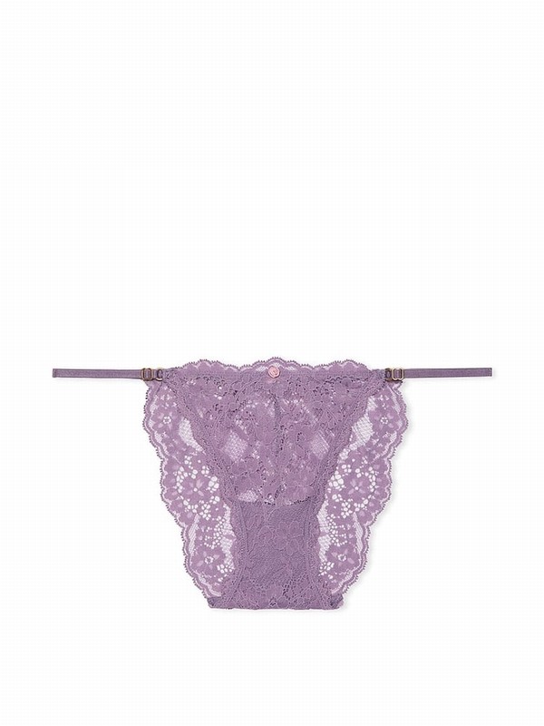 Purple Victoria Secret Frozen Plum Lace Bikini Underwear | UNMBI9502