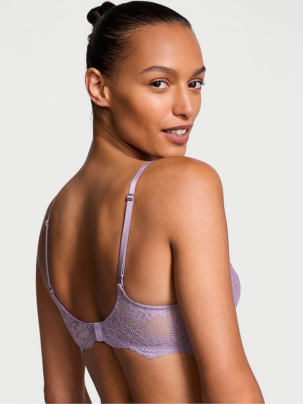 Purple Victoria Secret Frozen Plum Lace Unlined Balcony Bras | IHNGZ9853