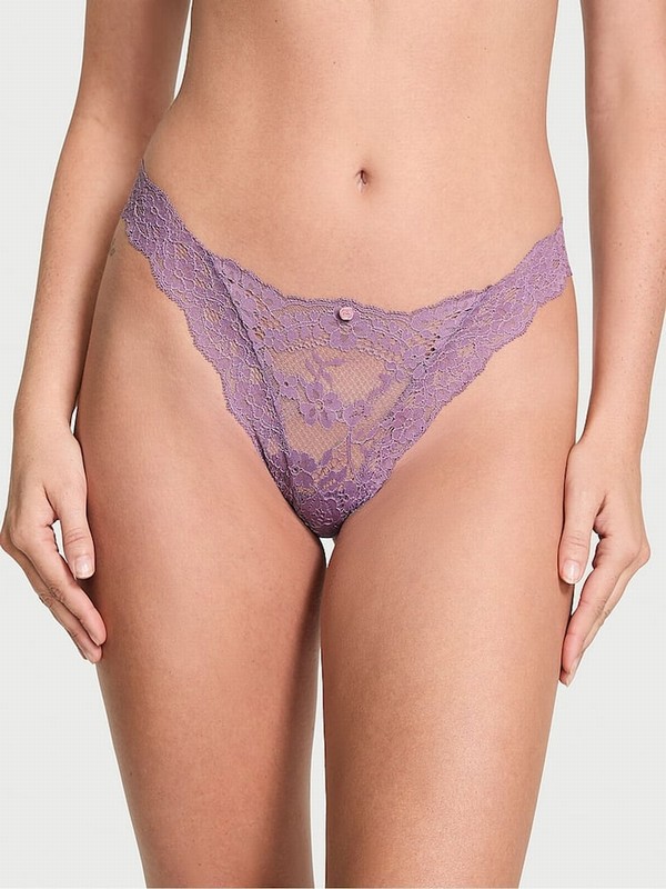 Purple Victoria Secret Frozen Plum Lacezilian Underwear | POGNV4317