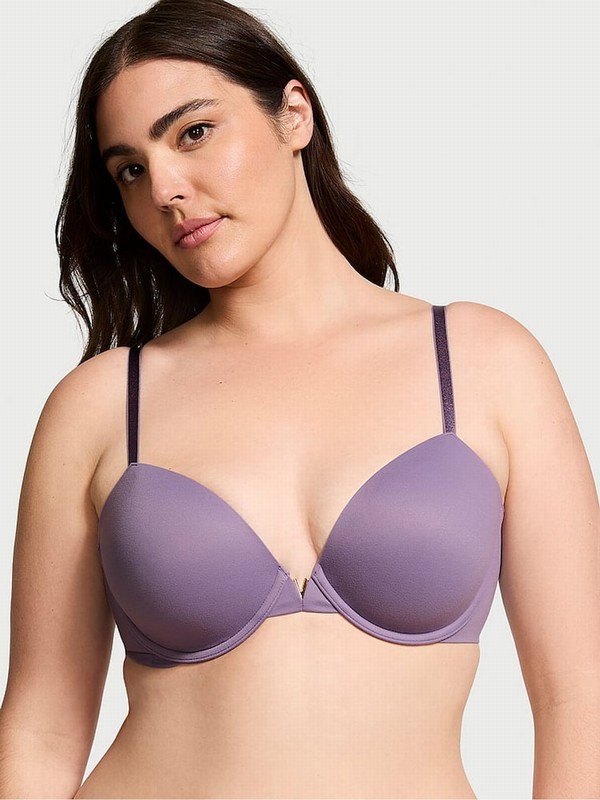 Purple Victoria Secret Frozen Plum Lightly Lined Demi Smooth Bras | FQAWX9417