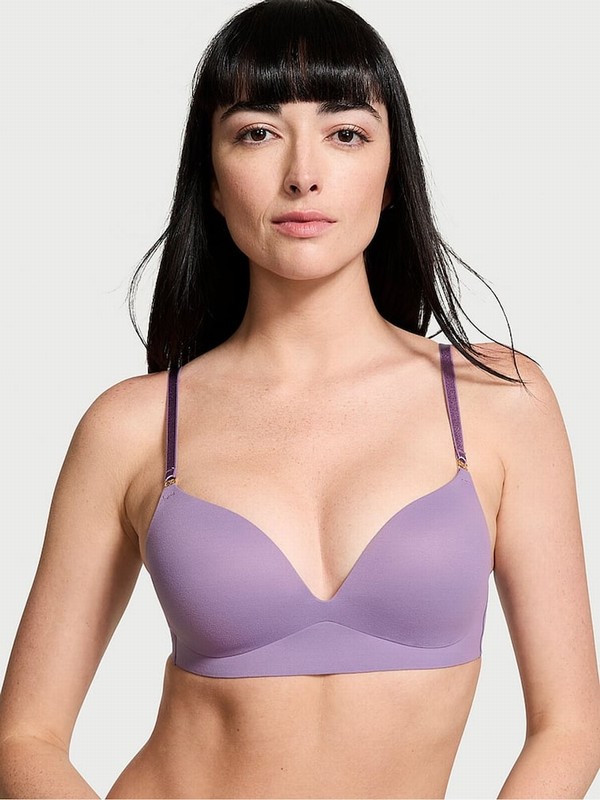 Purple Victoria Secret Frozen Plum Non WiPush Up Smooth Bras | YDQZM6597