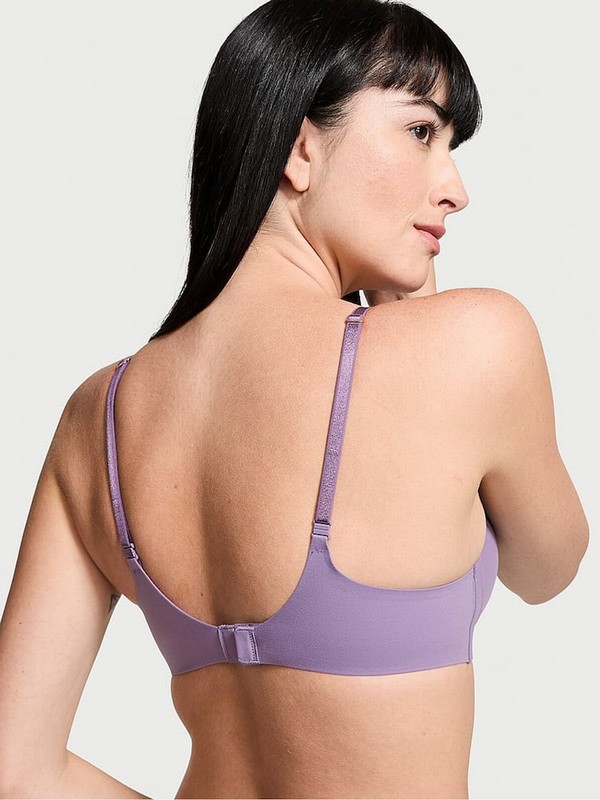Purple Victoria Secret Frozen Plum Non WiPush Up Smooth Bras | YDQZM6597