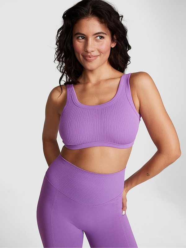 Purple Victoria Secret Glazed Violet Seamless Low Impact Bras | IHCQN2510