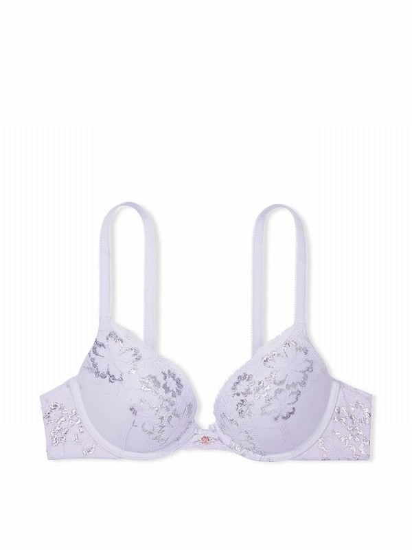 Purple Victoria Secret Lucky Lilac Lace Bras | MRVNC4276