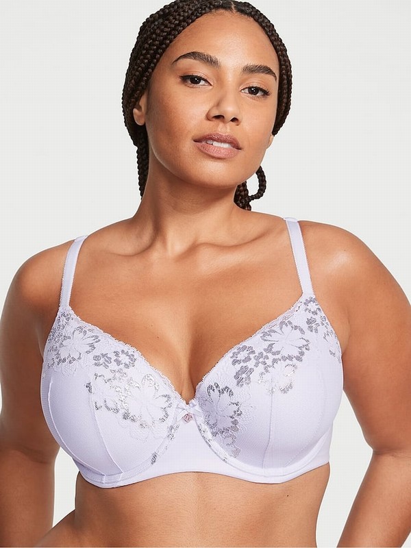 Purple Victoria Secret Lucky Lilac Lace Demi Bras | ACEFZ4358