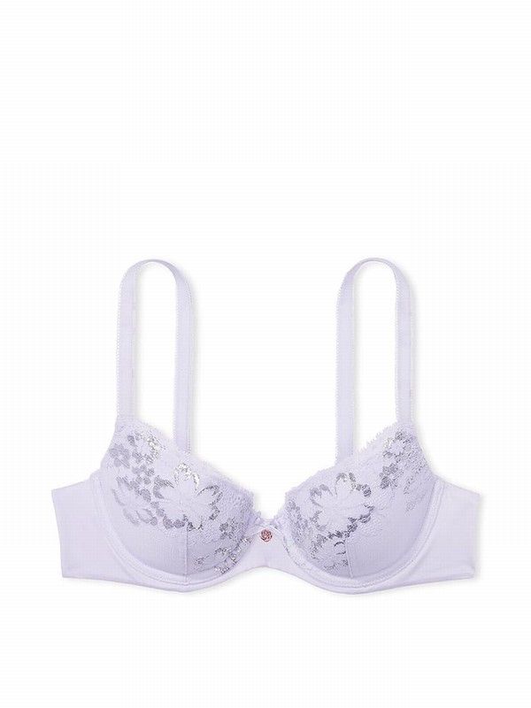 Purple Victoria Secret Lucky Lilac Lace Demi Bras | ACEFZ4358