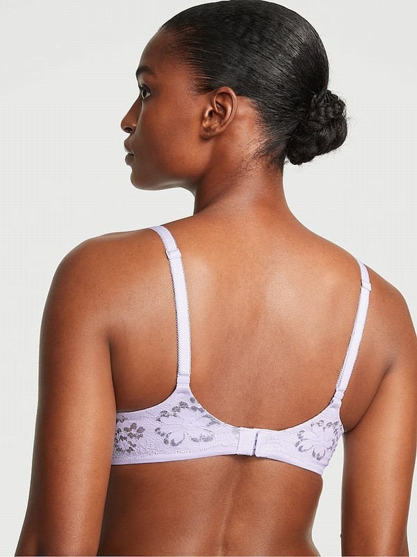 Purple Victoria Secret Lucky Lilac Lace Full Cup Push Up Bras | HVUJX7308