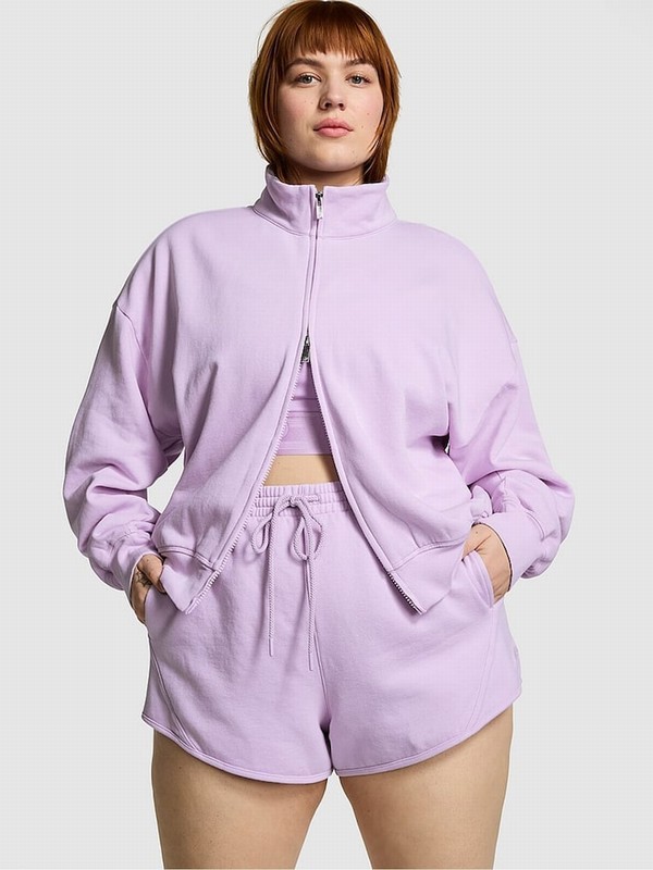 Purple Victoria Secret Pastel Lilac Fleece Jackets | RJWZI4783