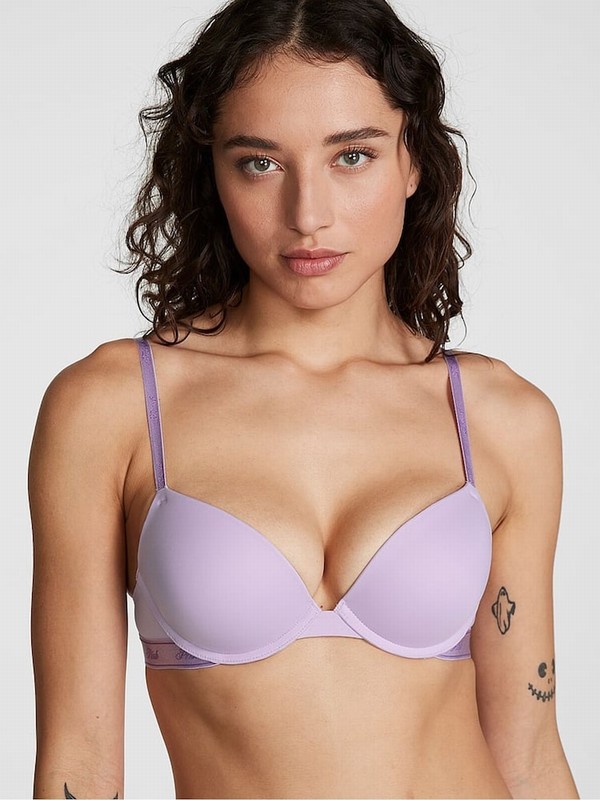 Purple Victoria Secret Pastel Lilac Super Push Up Bras | SZAPG1976