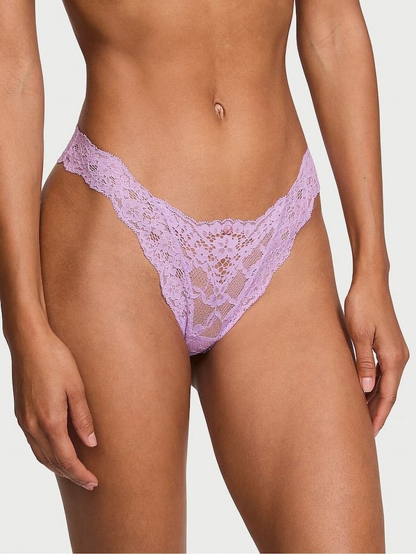Purple Victoria Secret Silky Lilac Lacezilian Underwear | KHRFI2749