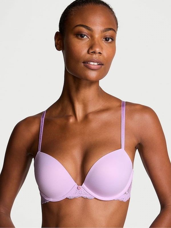 Purple Victoria Secret Silky Lilac Push Up Bras | SQJRG0935
