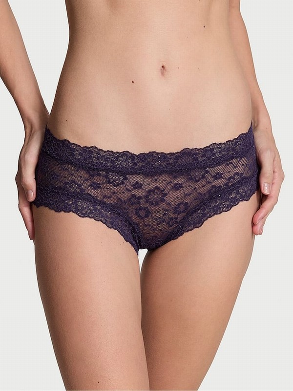 Purple Victoria Secret Stained Glass Sequins Cheeky Underwear | RAHKZ9264