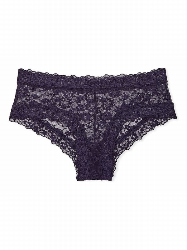 Purple Victoria Secret Stained Glass Sequins Cheeky Underwear | RAHKZ9264