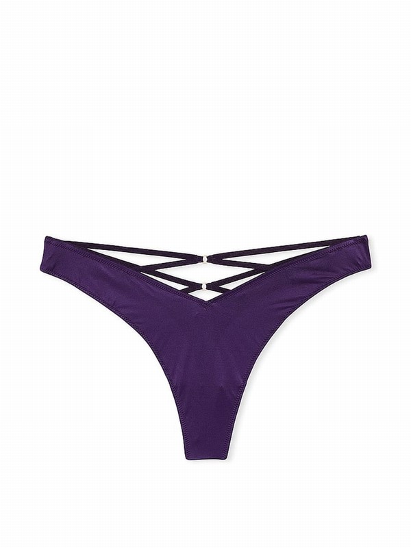 Purple Victoria Secret Stained Glass Thong Underwear | CYIVK6713