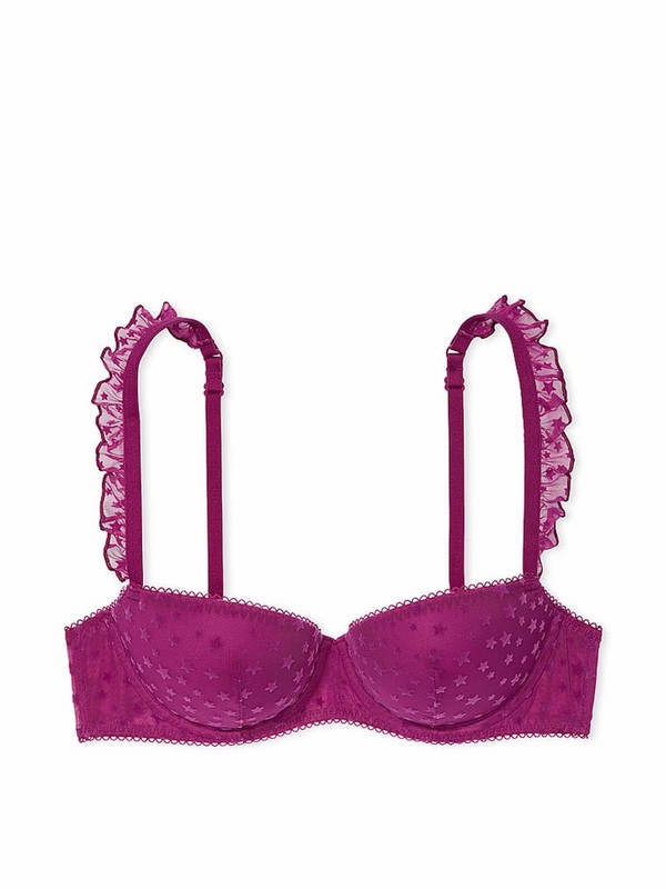 Purple Victoria Secret Thriller Balcony Star Chaser Lace Bras | RHFEU0851