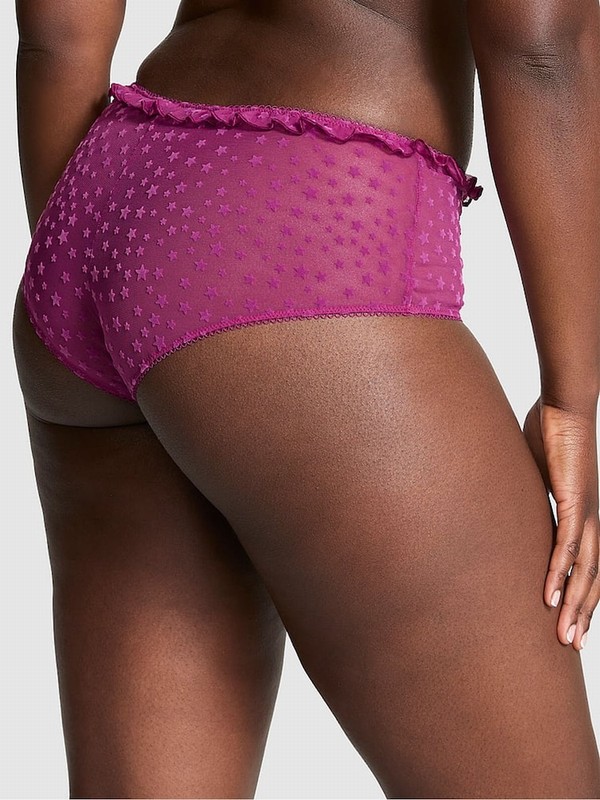 Purple Victoria Secret Thriller Cheeky Star Chaser Lace Underwear | ELONB6731