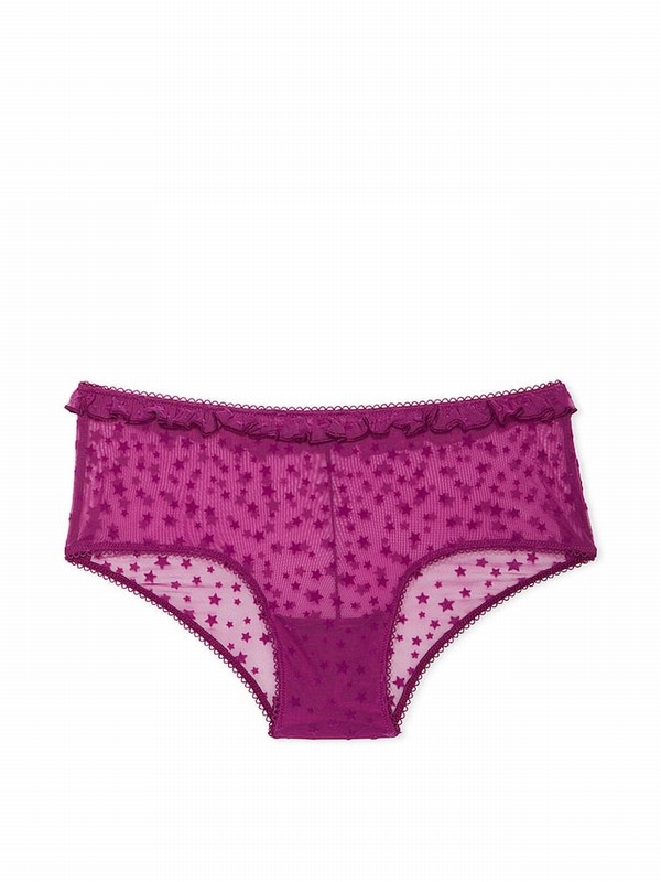 Purple Victoria Secret Thriller Cheeky Star Chaser Lace Underwear | ELONB6731