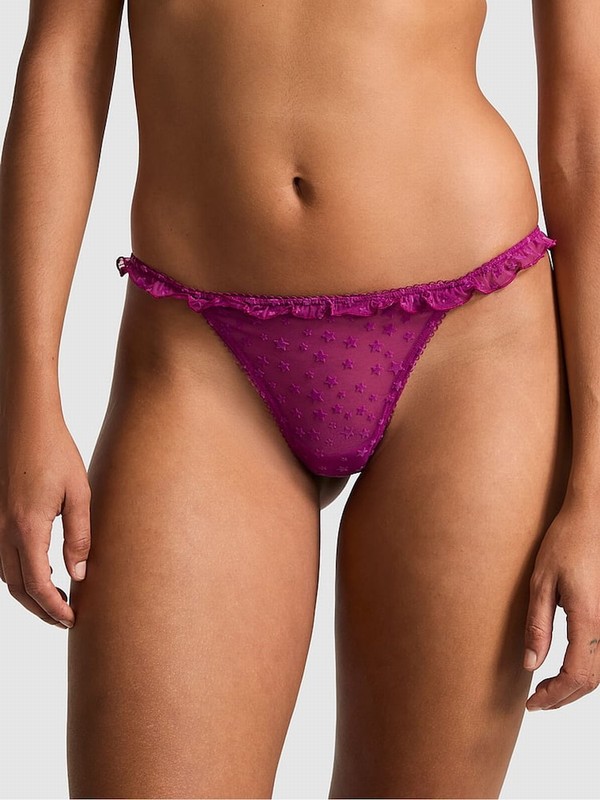 Purple Victoria Secret Thriller G String Star Chaser Lace Underwear | ORVKB0529