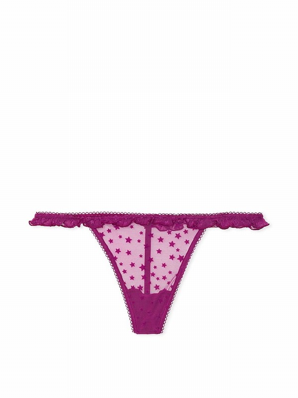 Purple Victoria Secret Thriller G String Star Chaser Lace Underwear | ORVKB0529