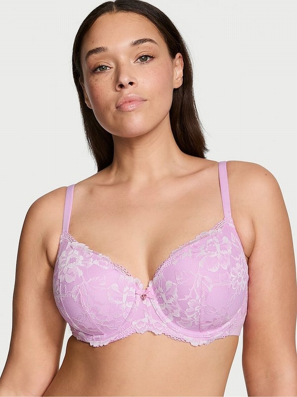 Purple Victoria Secret Violet Sugar Vintage Lace Trim Demi Bras | MNQCH8670