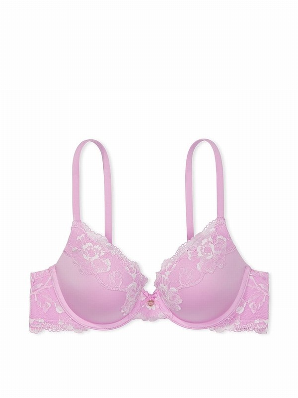 Purple Victoria Secret Violet Sugar Vintage Lace Trim Full Cup Push Up Bras | GQORI1638