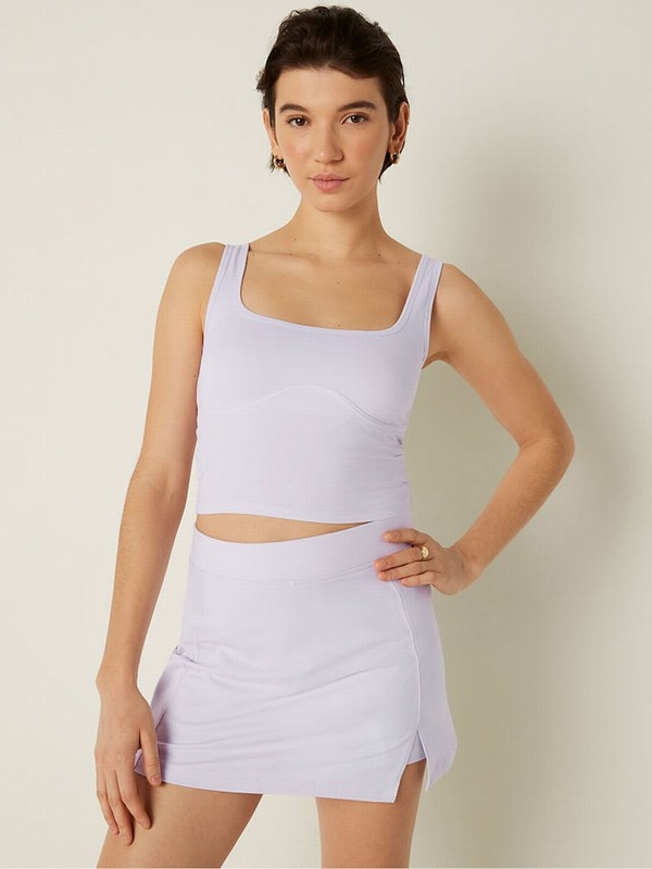 Purple Victoria Secret Whisper Cotton Contour Crop Top Tops | ANLMU3497