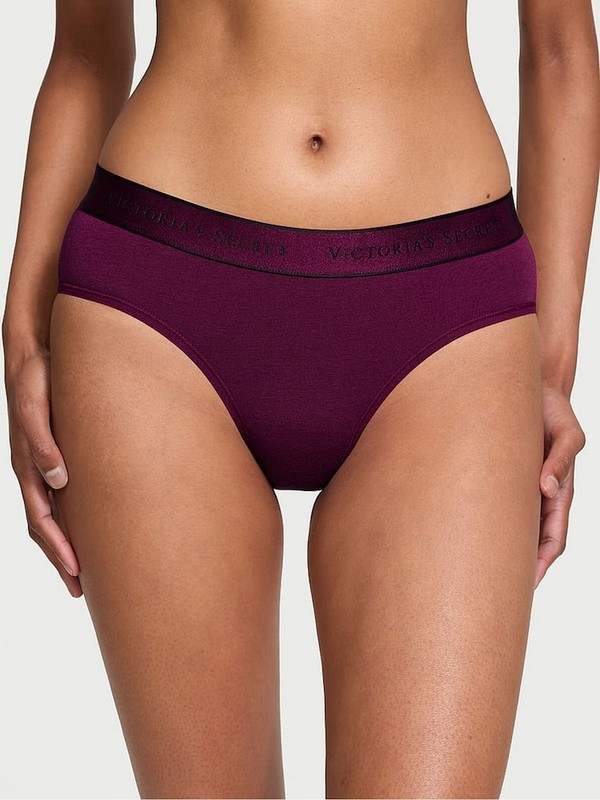 Purple / Dark Red Victoria Secret Plum Rouge Hipster Underwear | FILNC4351