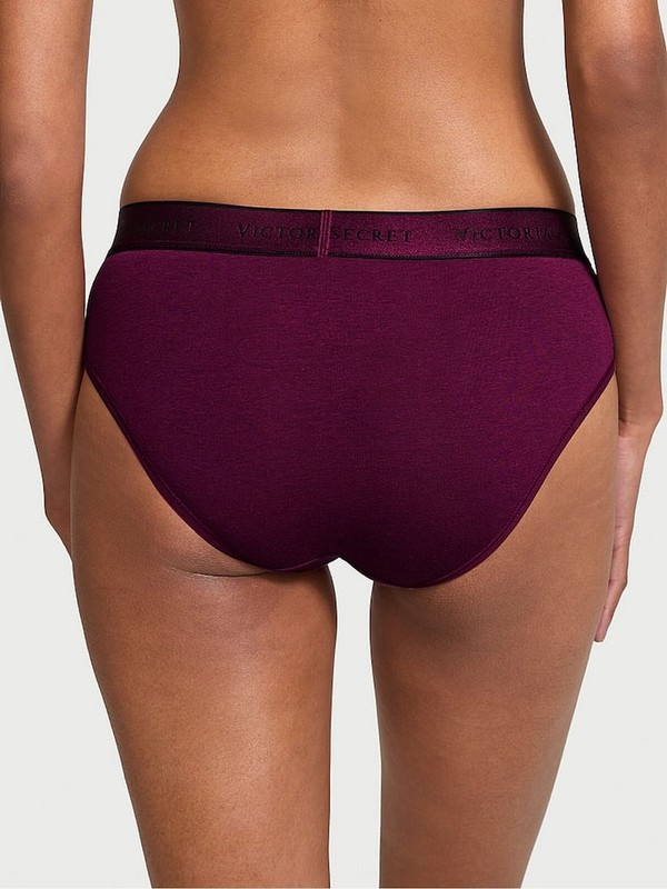 Purple / Dark Red Victoria Secret Plum Rouge Hipster Underwear | FILNC4351