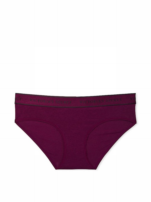 Purple / Dark Red Victoria Secret Plum Rouge Hipster Underwear | FILNC4351