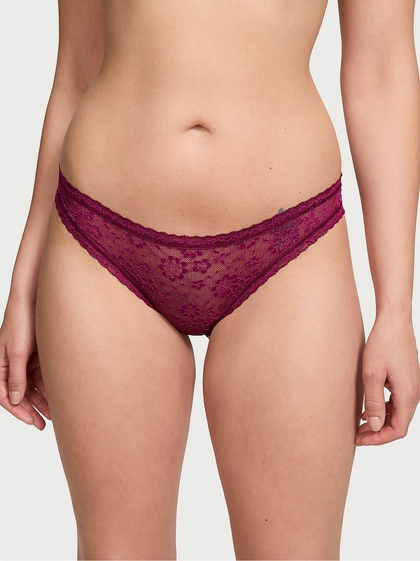 Purple / Dark Red Victoria Secret Plum Rouge Bikini Underwear | BWNVH3254