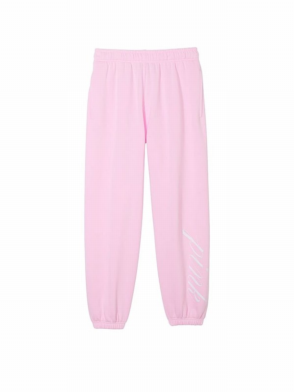 Purple / Pink Victoria Secret Spring Orchid Fleece Joggers | KXHFV9386