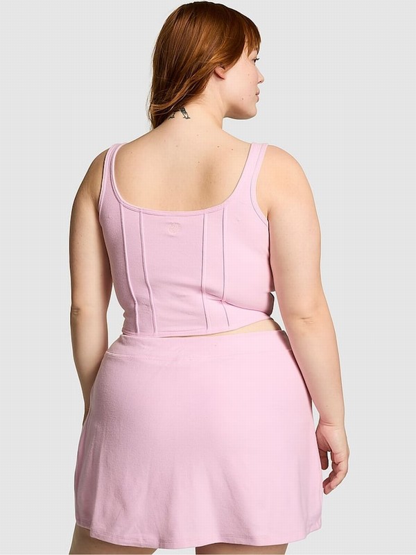 Purple / Pink Victoria Secret Spring Orchid Pique Cinched Top Tops | OUAQJ1769