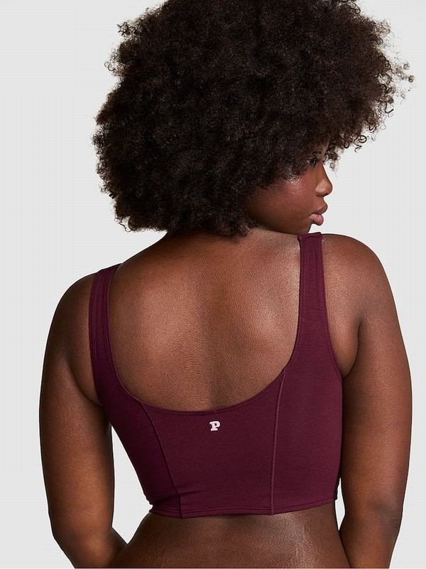 Purple / Rose Victoria Secret Cotton Scoop Top Bras | ONPWG0215
