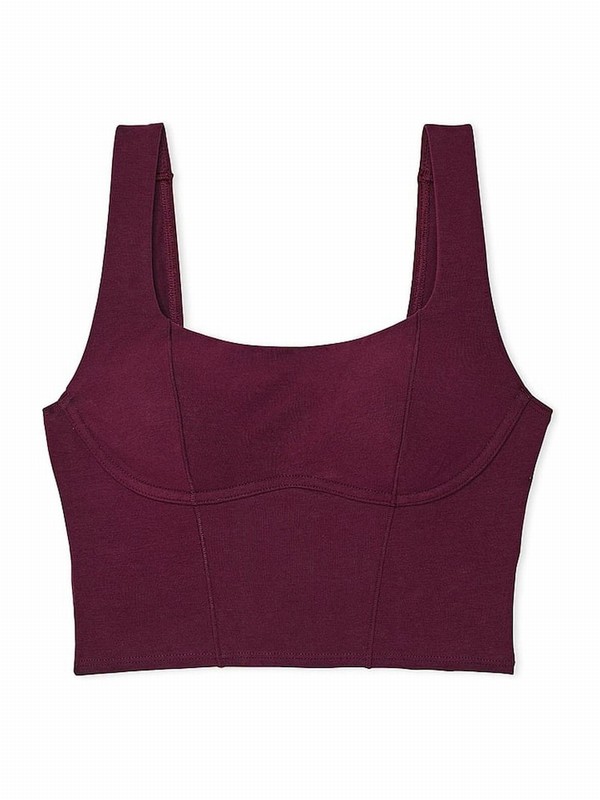 Purple / Rose Victoria Secret Cotton Scoop Top Bras | ONPWG0215