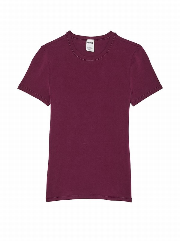 Purple / Rose Victoria Secret Cotton T Shirts | ZWYMQ9420