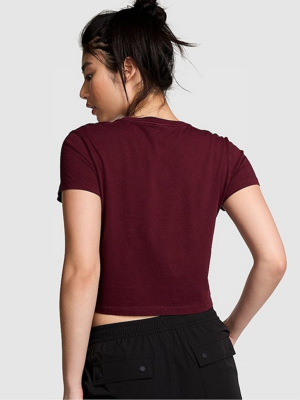 Purple / Rose Victoria Secret Crop Dreamer T Shirts | GNDJQ6735