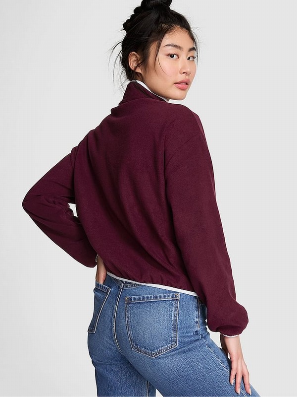 Purple / Rose Victoria Secret Half Zip Fleece Sweatshirts | MVTHG4581