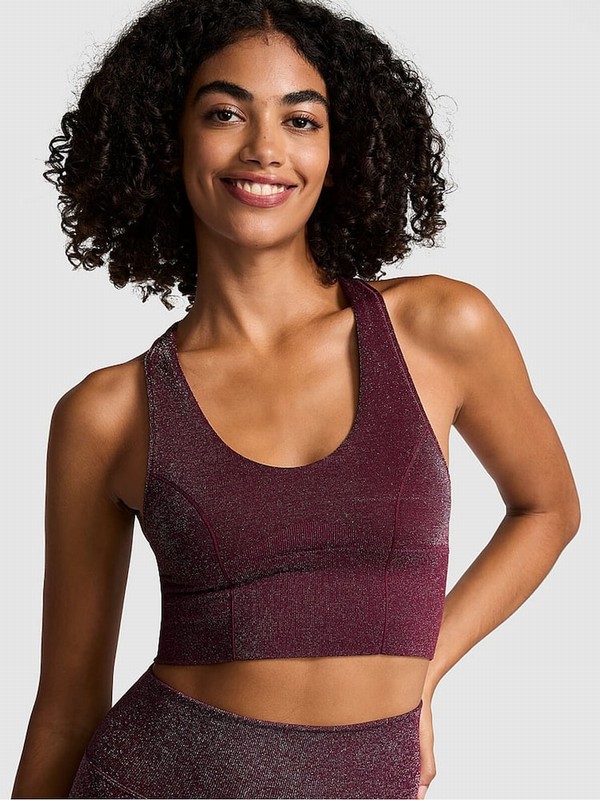 Purple / Rose Victoria Secret Shine Sports Bra | YRTUL7083